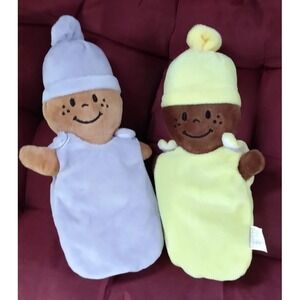 Multiethnic BASKET OF BABIES Set of 2 Plush Dolls Cloudsoft CottageCore Laughter